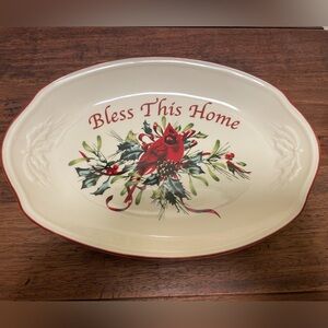 Lenox Winter Greetings Bless This Home Cardinal Platter